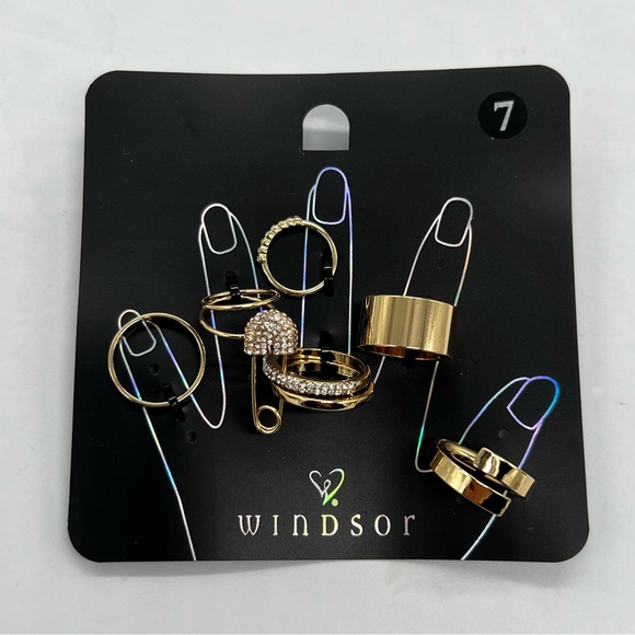 Windsor Jewelry Nwt Windsor Set Of 6 Goldtone Rings Poshmark